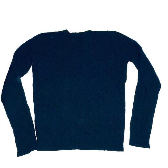 Vintage Ralph Lauren Sport Cable Knit Wool Sweater Women’s Black Crewneck Sz XS - Picture 6 of 9